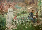 The Painter and His Model in a Garden, 1880 By Marie Bracquemond