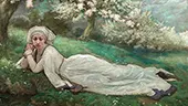 Young Girl Lying Under an Apple Tree in Bloom By Marie Bracquemond