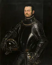 Portrait of a Young Bearded Man By Tintoretto