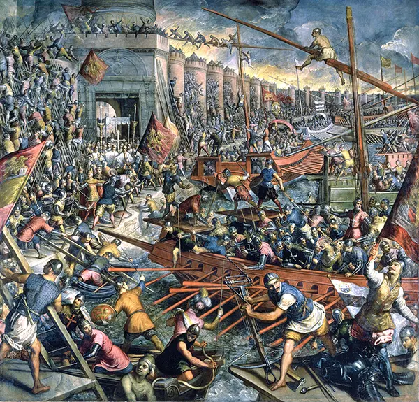 The Capture of Constantinople in, 1204 By Tintoretto