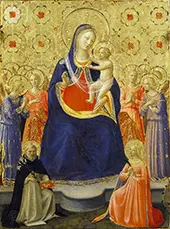 Madonna and Child Enthroned with Nine Angels and Saints Dominic and Catherine of Alexandria By Fra Angelico