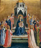Virgin and Child Enthroned with Twelve Angels By Fra Angelico