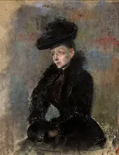 A Woman in a Black Hat, 1892 By Olga Boznanska