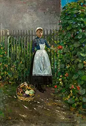 Girl with a Basket of Vegetables in the Garden, 1891 By Olga Boznanska