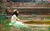 A Young Girl by a Pool By Herbert James Draper