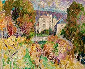 Chateau with Flowering Trees By Victor Charreton