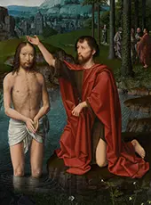 Detail of Baptism of Christ By Gerard David