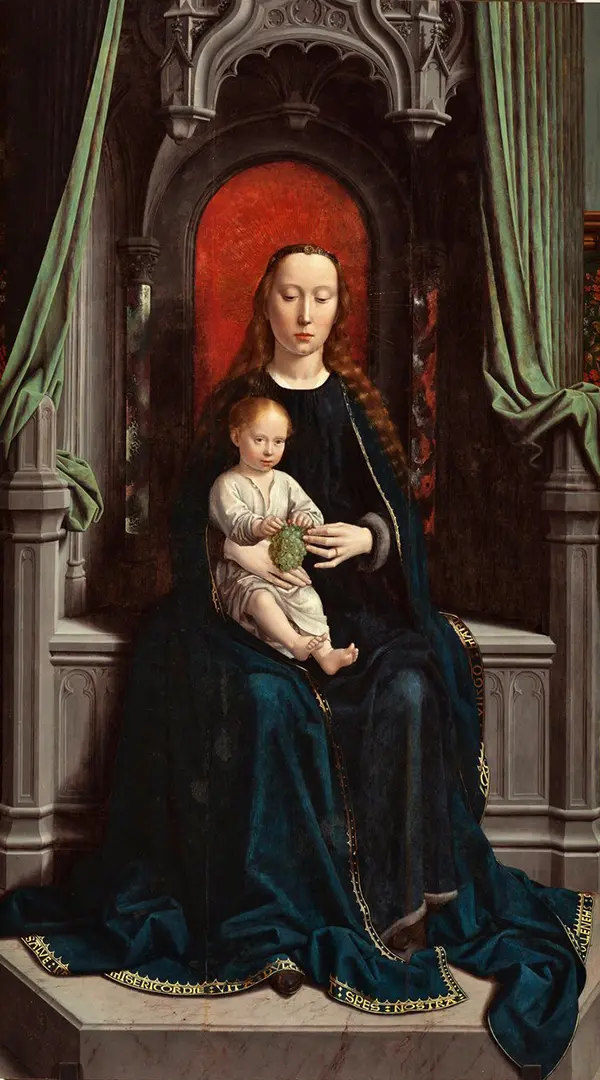 Enthroned Madonna with Child or Madonna of Grapes By Gerard David