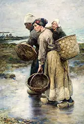 The Mussel Collectors Villerville France By Robert McGregor