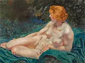 A Reclining Nude on a River Bank By Paul Albert Besnard