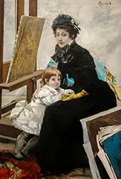 Madeleine Lerolle and Her Daughter Yvonne By Paul Albert Besnard