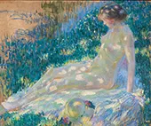 Young Naked Woman Sitting in the Grass By Paul Albert Besnard