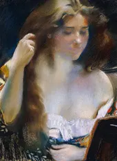 Young Woman at Her Toilet By Paul Albert Besnard