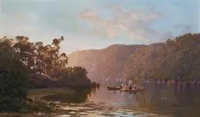 An Autumn Sunset Lane Cove River, c1910 By William Charles Piguenit