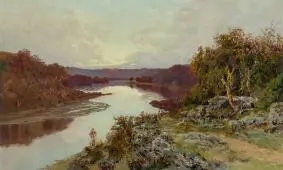 When the Glow is in the West, 1893 By William Charles Piguenit