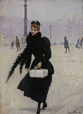 Parisian Woman in the Place de of Concorde, 1890 By Jean Beraud