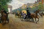Scene on the Champs Elysees By Jean Beraud