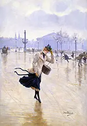 Windy Day on the Concorde, 1890 By Jean Beraud