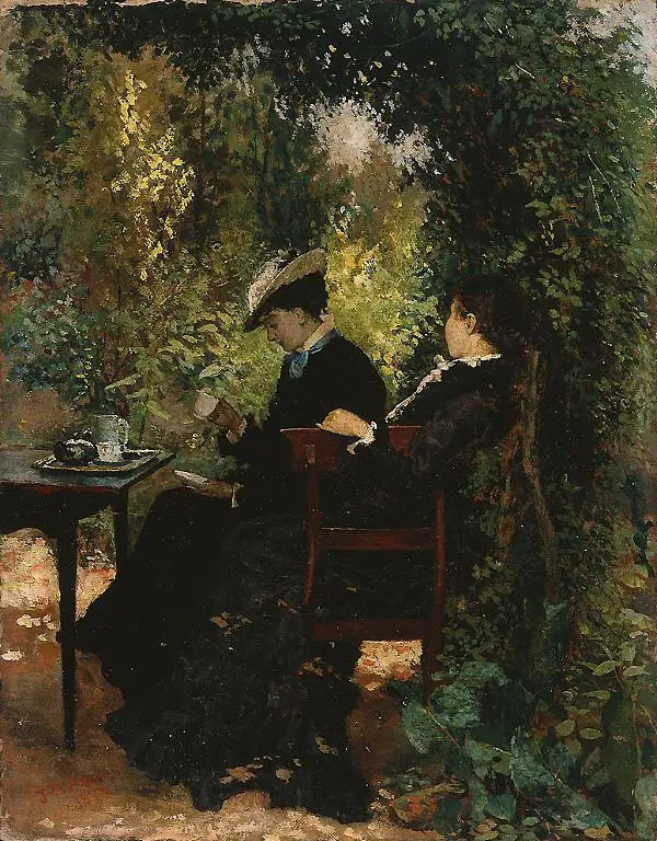 A Quiet Cup of Tea, 1876 By Julian Ashton