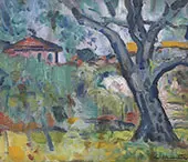 A Distant Roof Top By Leslie Hunter