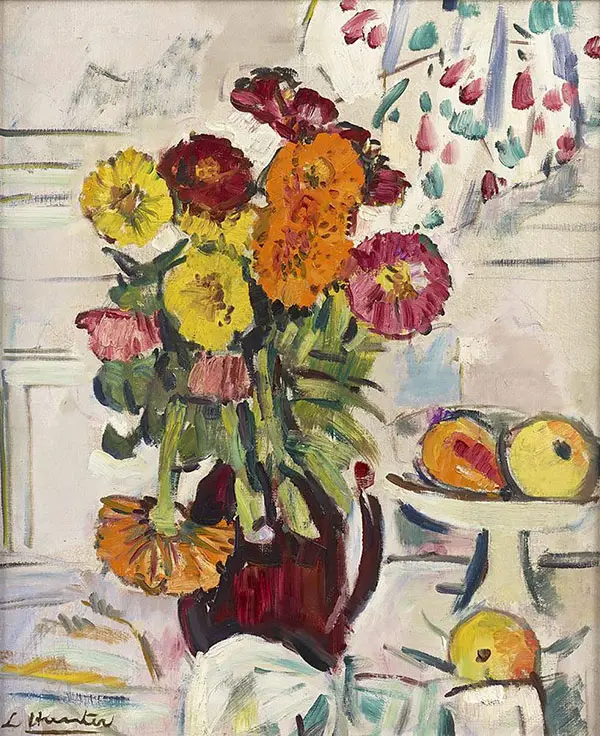 A Still Life with Fruit and Flowers, c1922 By George Leslie Hunter