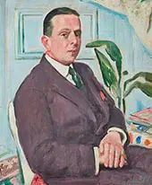 Half Length Portrait of a Seated Man By Leslie Hunter