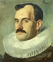 Portrait of John Leyden in a White Ruff By Leslie Hunter