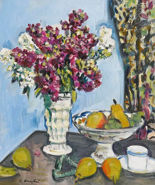 Stocks in a White Vase By George Leslie Hunter