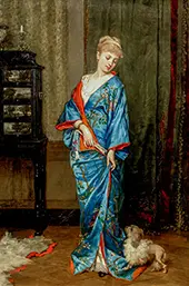 Lady in a Kimono By Frans Verhas