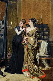 Young Woman in a Kimono, 1878 By Frans Verhas