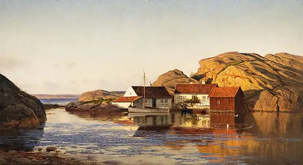 Aften I Ny Hellesund, 1914 By Amaldus Clarin Nielsen