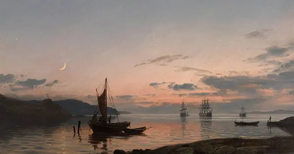 Aftenstemning, 1878 By Amaldus Clarin Nielsen