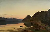 Evening Mood Skogsfjord Mandal, 1867 By Amaldus Clarin Nielsen
