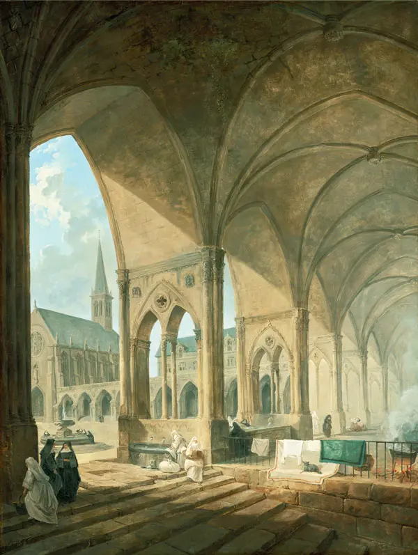 The Cloister of the Augustinian Nuns c1754 By Hubert Robert