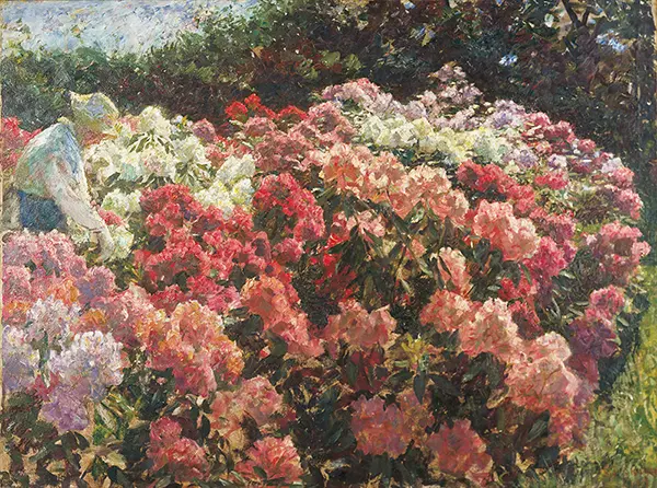 Rhododendron in Tuxen's Garden By Laurits Tuxen