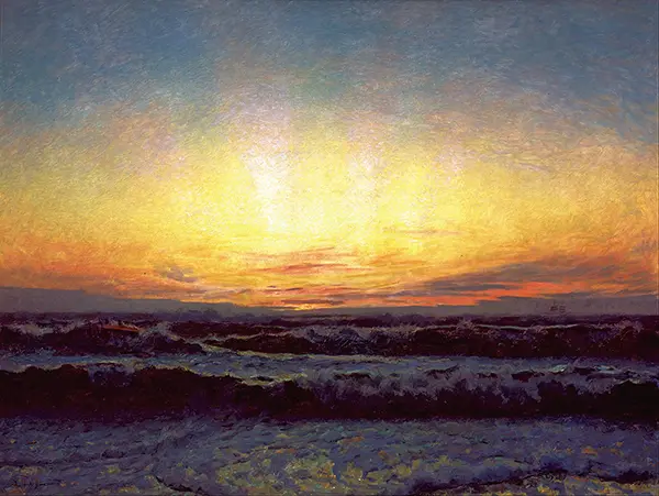 The North Sea in Stormy Weather After Sunset, Hojen By Laurits Tuxen