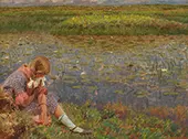 A Girl at a Pond By Laurits Tuxen