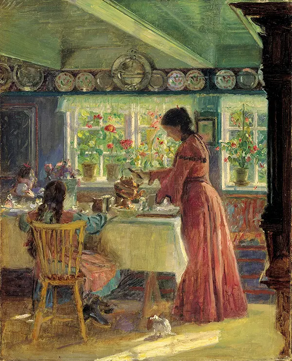 Pouring the Morning Coffee By Laurits Tuxen