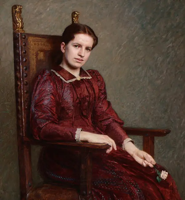 Portrait of a Young Lady By Laurits Tuxen