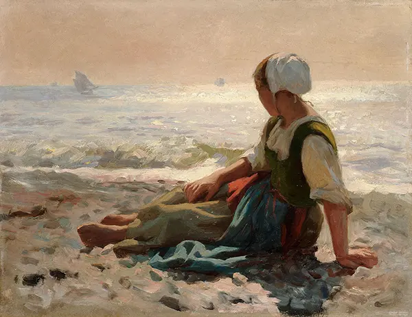Gazing Out at Sea By Laurits Tuxen