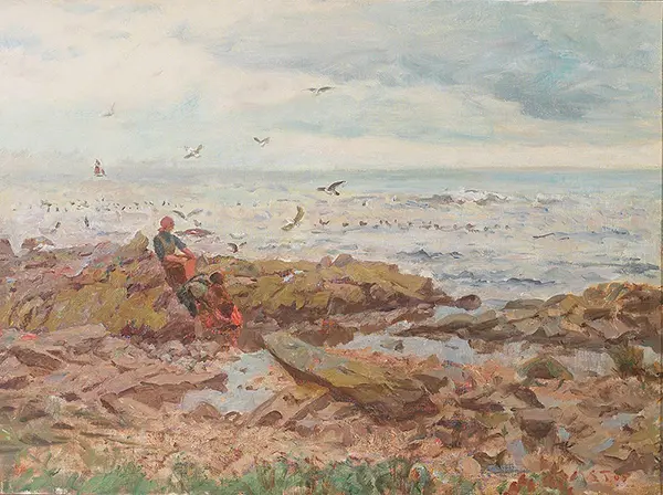 Figures on the Beach Brittany, 1905 By Laurits Tuxen