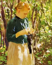 Girl Knitting 1900 By Gari Melchers