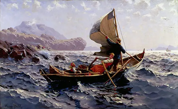 A Norwegian Fishing Boat Near Bergen By Hans Dahl
