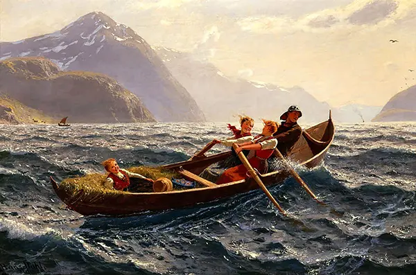 Boat Rowing Trip at Sognefjorden By Hans Dahl