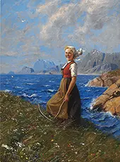 Girl with Sickle By Hans Dahl