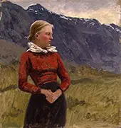 Jente Fra Olden 1890 By Hans Dahl