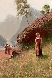 On the Fjord c1900 By Hans Dahl
