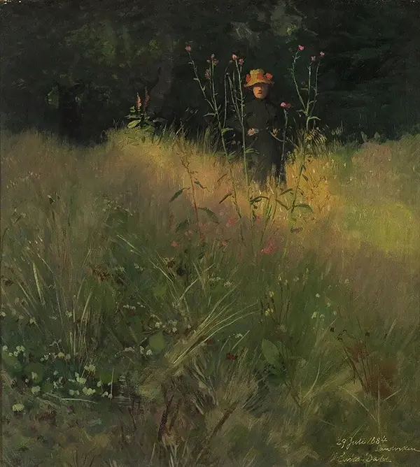 Pike in Flower Meadow 1884 By Hans Dahl