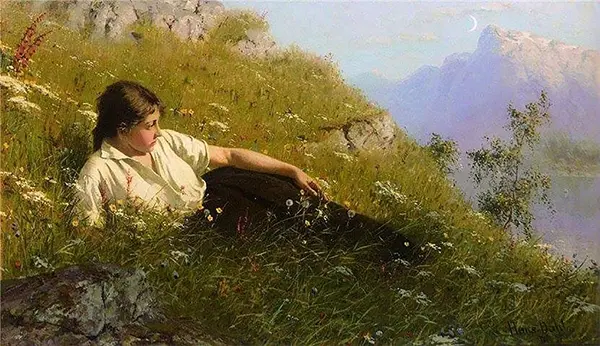 Resting Beside the Fjord By Hans Dahl