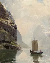 Rowing on a Fjord By Hans Dahl